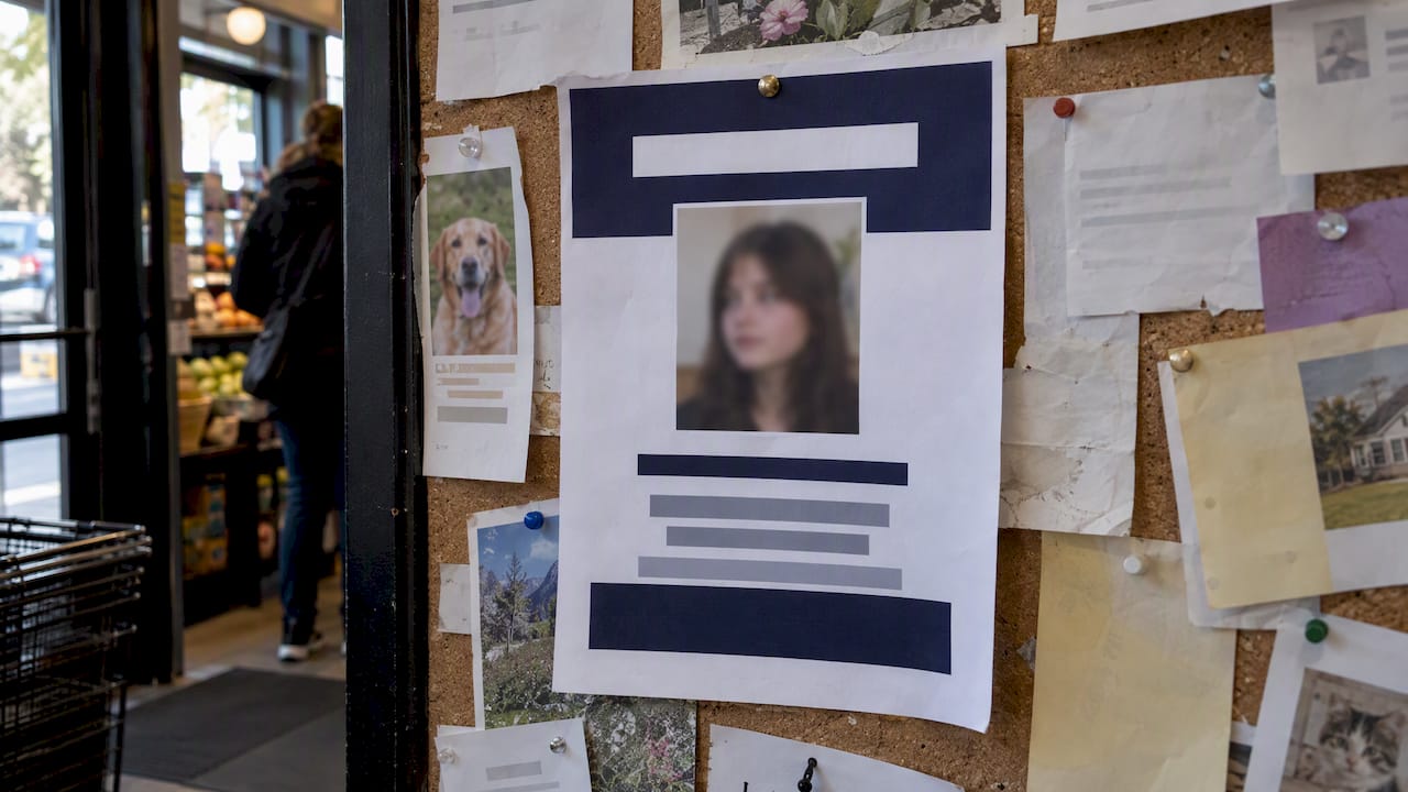 Missing-person flyer with one portrait photo