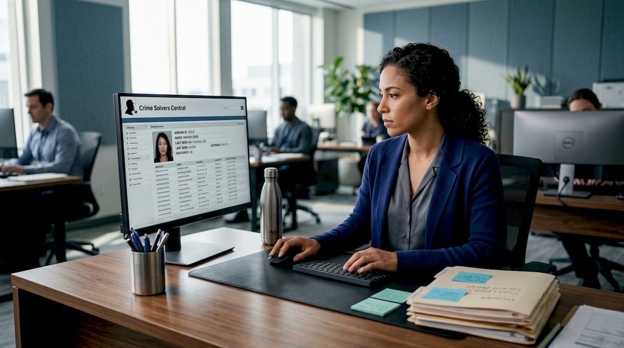 Data analyst working on missing persons database