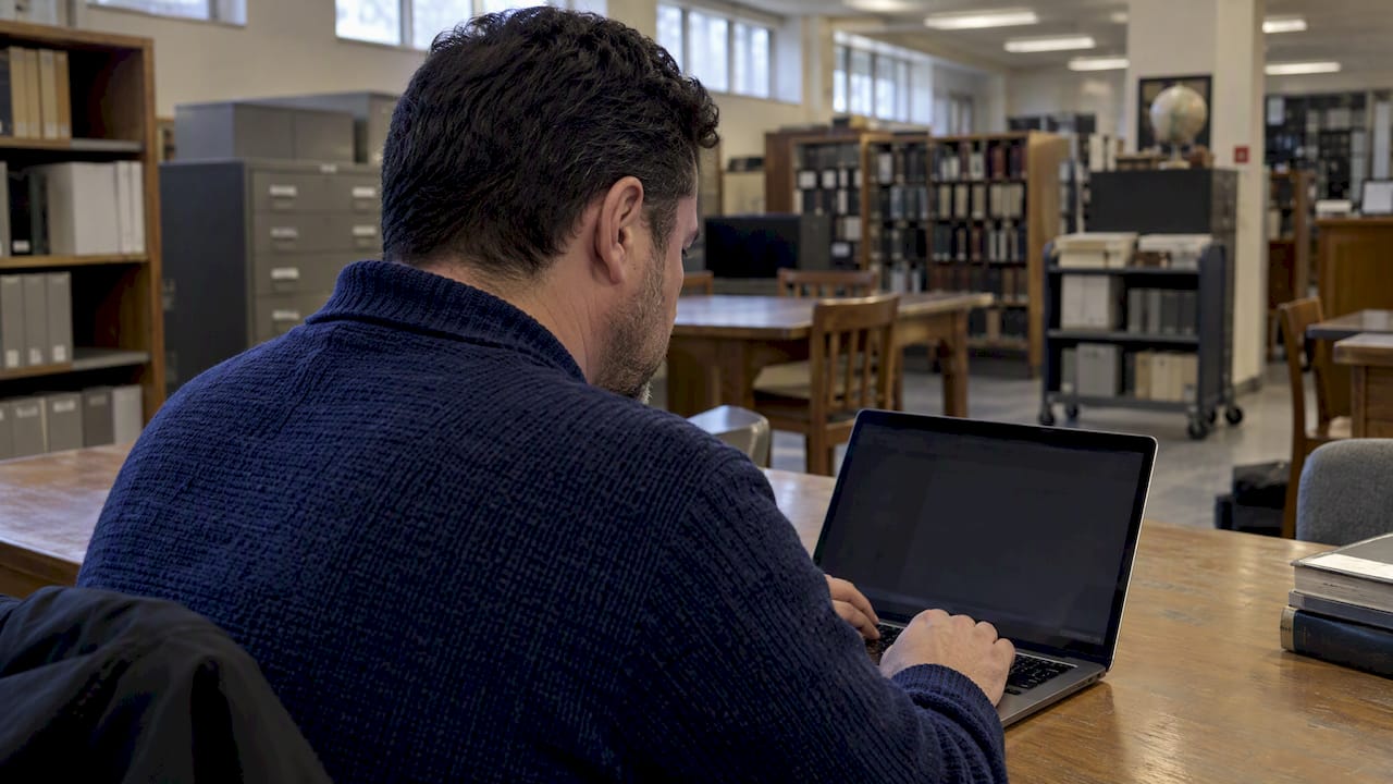 Volunteer searching a cold-case name in NamUs