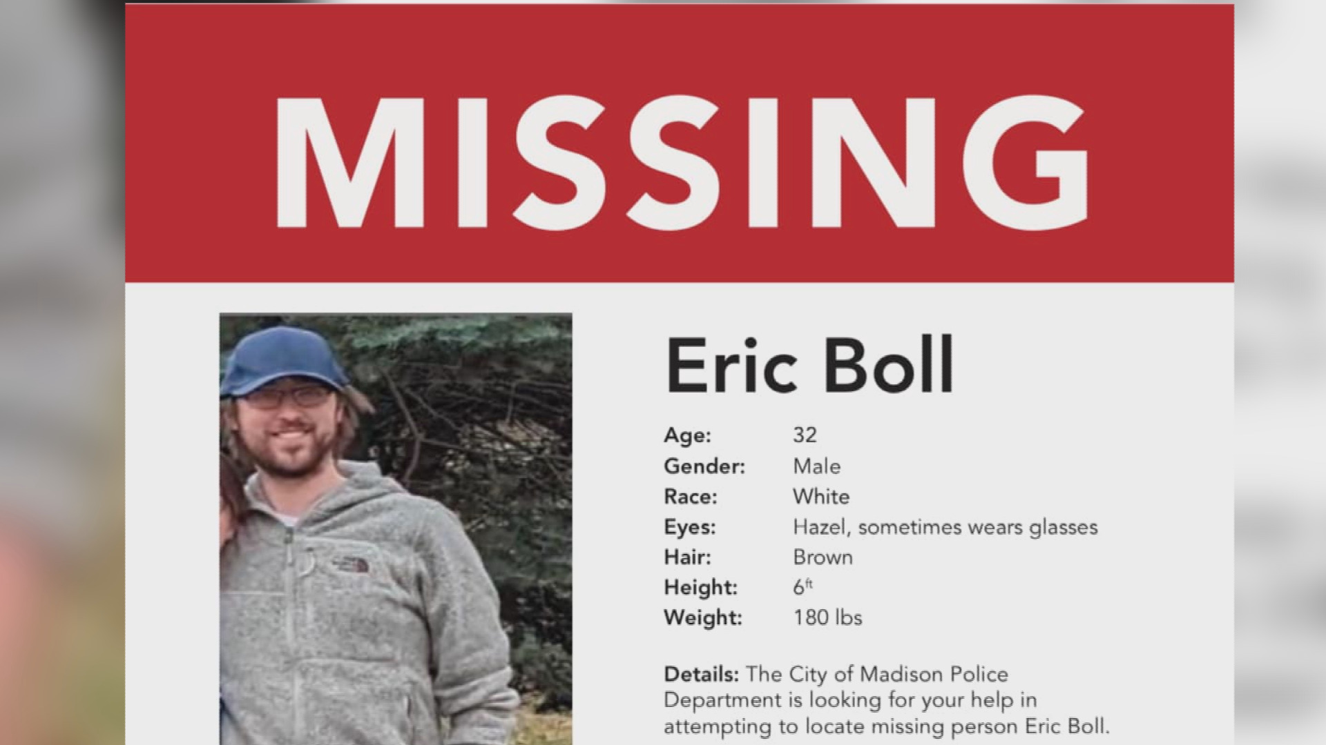 Eric Boll missing person case in Madison, Wisconsin