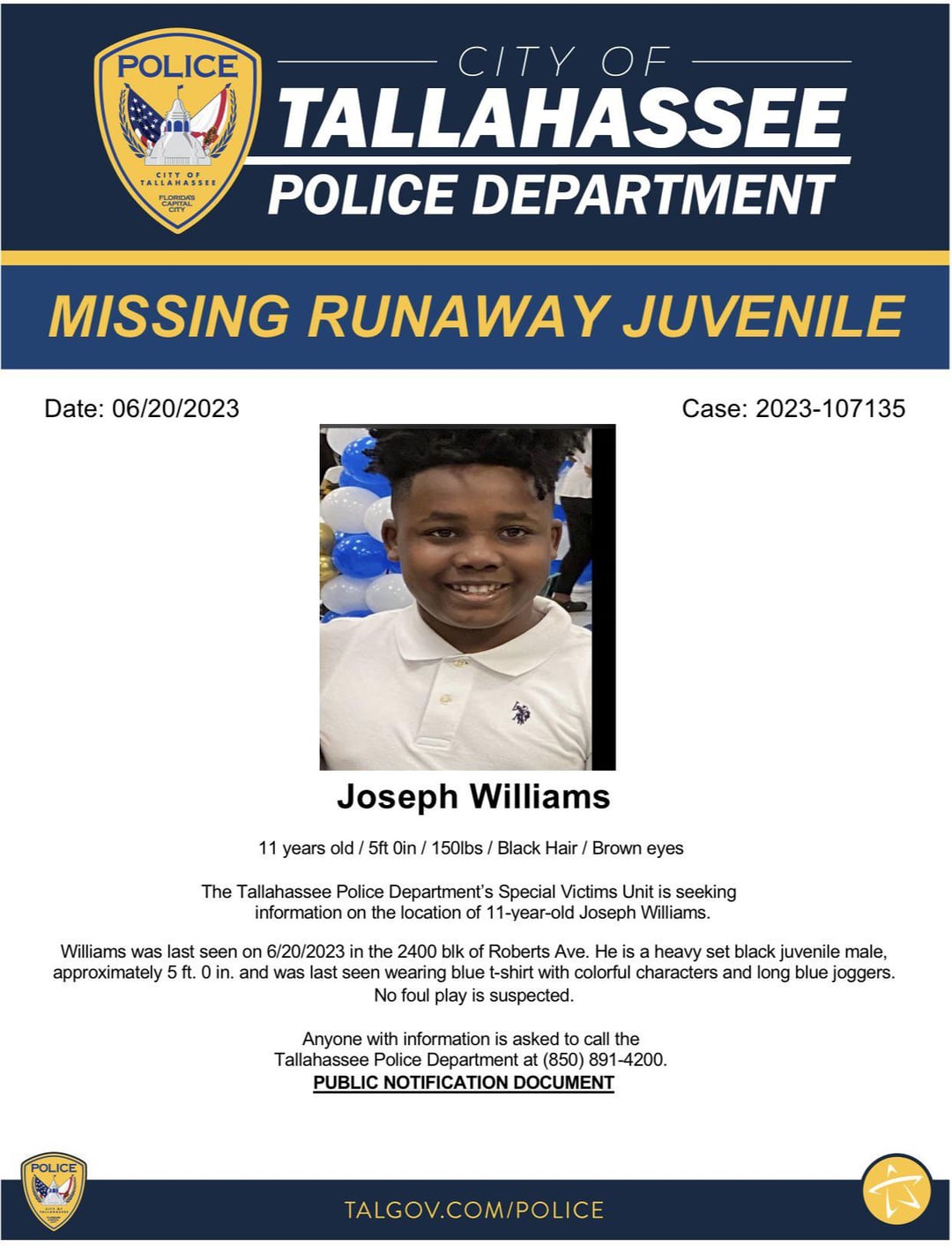 Joseph Williams missing person case profile photo