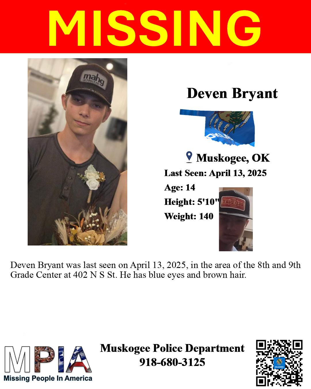 Deven Bryant missing person case profile photo