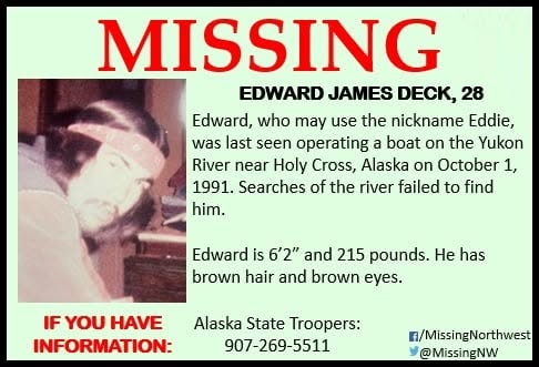 Edward Deck missing person case in Aniak, Alaska